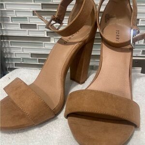 Torrid Tan Suede Block Heels